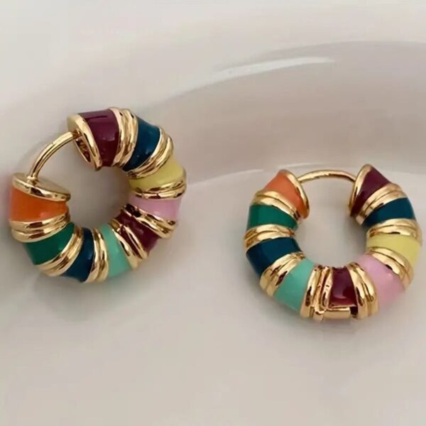 Enamel Colorful Earrings - Image 3