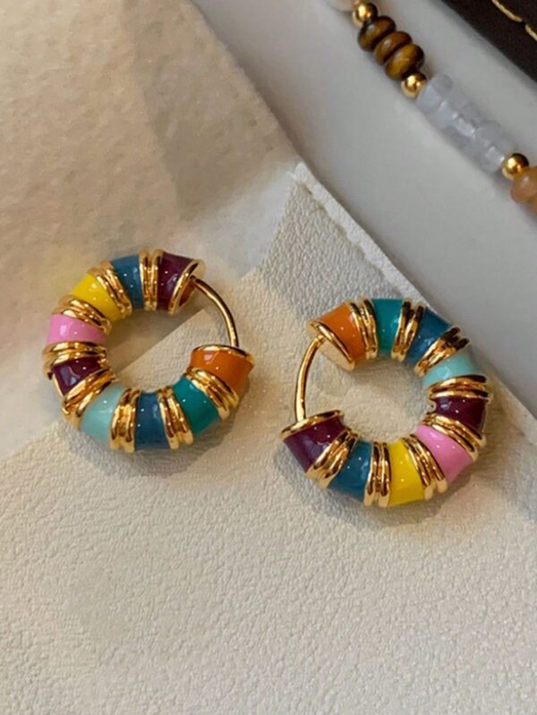 Enamel Colorful Earrings - Image 4