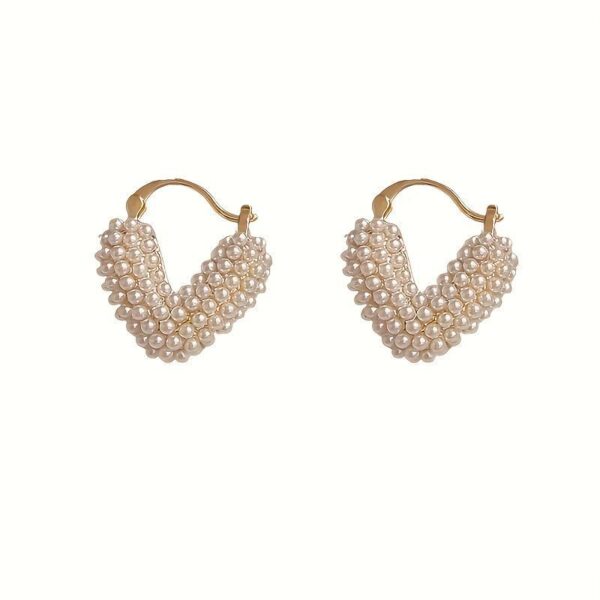 Pearl Heart Earrings - Image 2