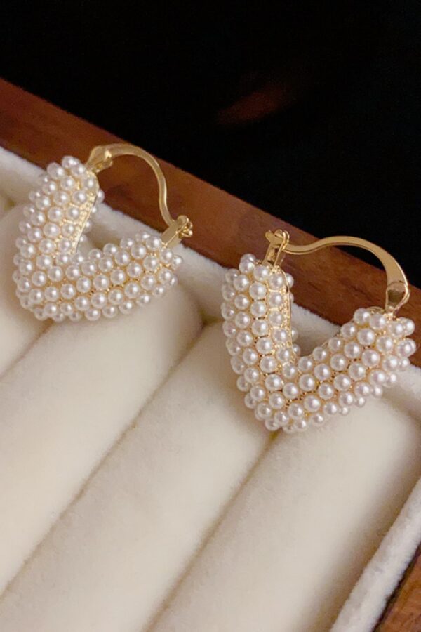 Pearl Heart Earrings - Image 3